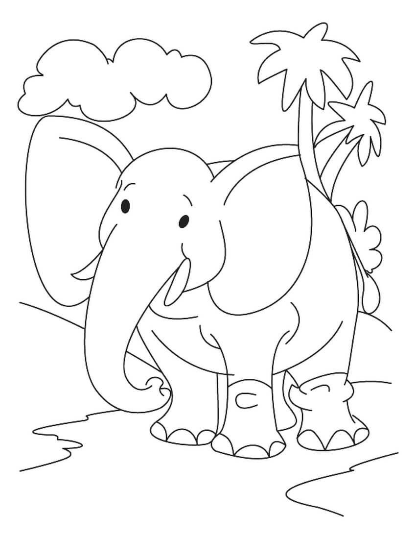 Раскраска Добрый слон
