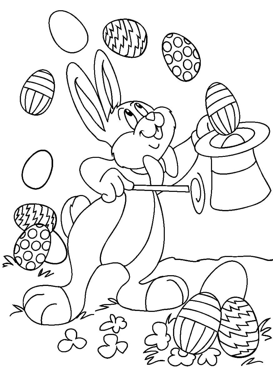 Раскраска Фокусы от кролика