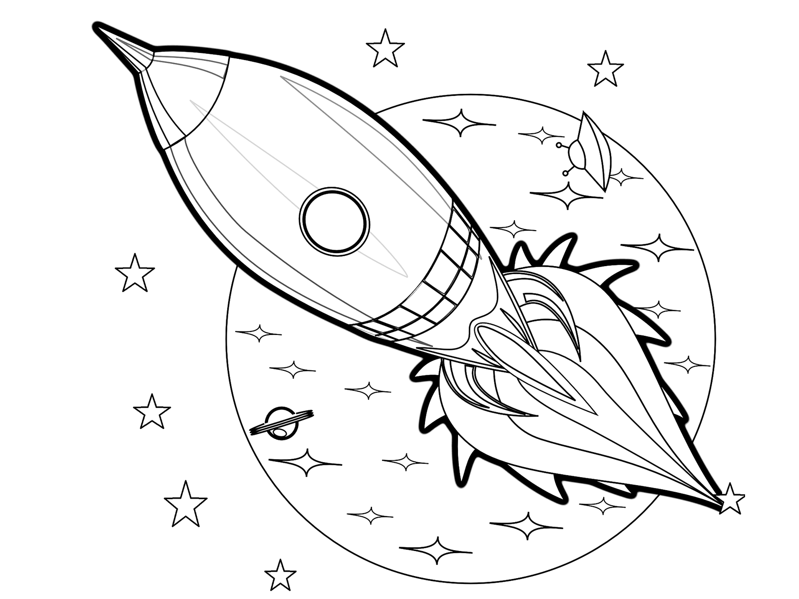 Раскраска Космическая ракета