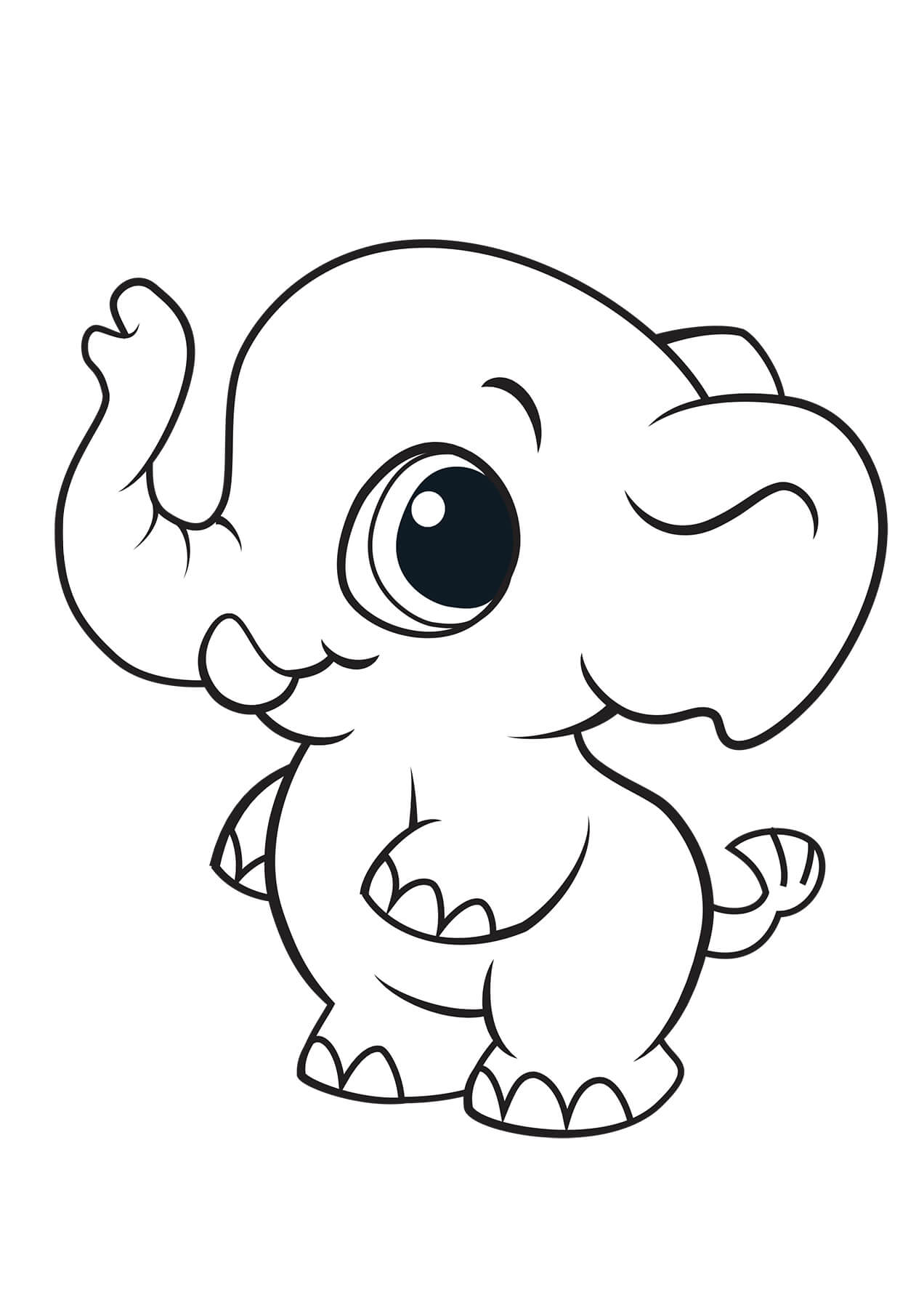 Раскраска Маленький слон