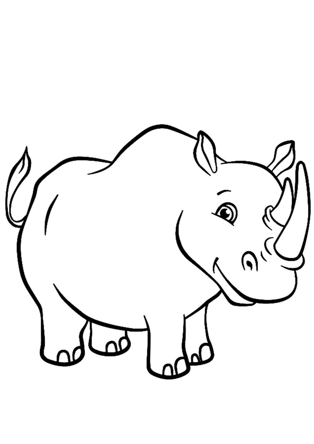 Раскраска Милый носорог