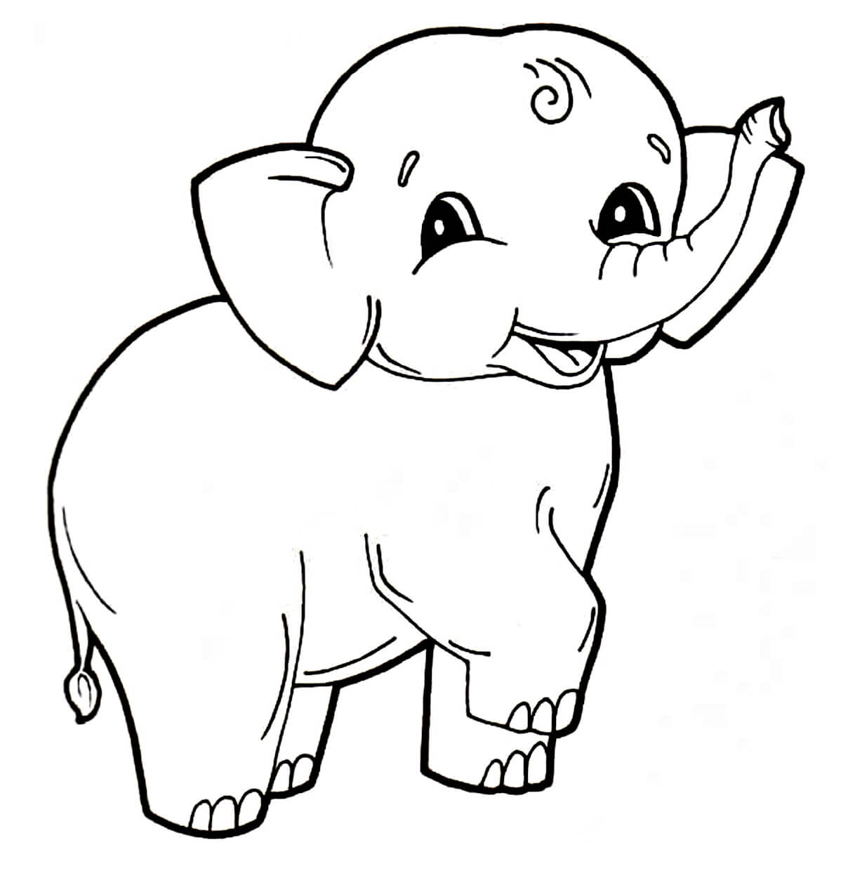 Раскраска Милый слонёнок