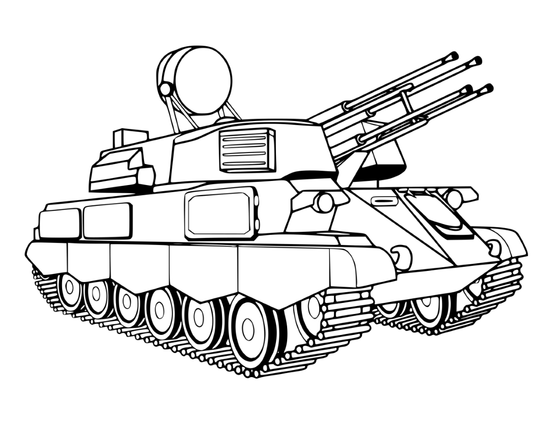 Раскраска Мощный танк