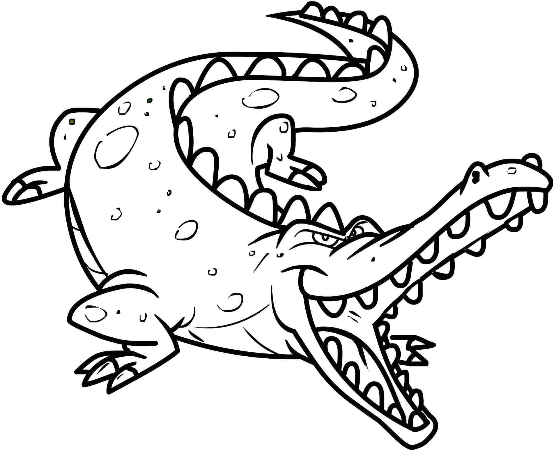 Раскраска Острозубый крокодил