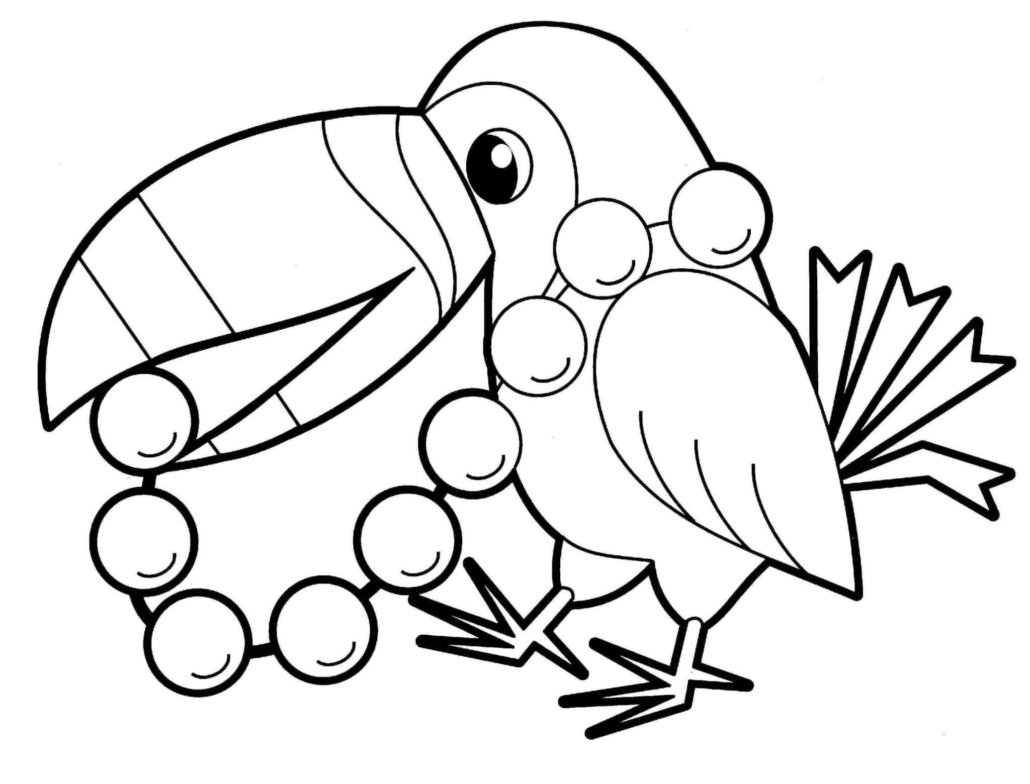 Раскраска Попугай с ожерельем