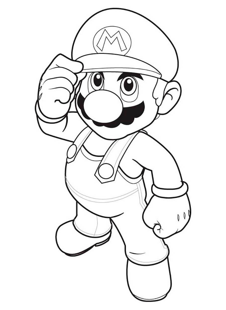 Раскраска Решительный Марио