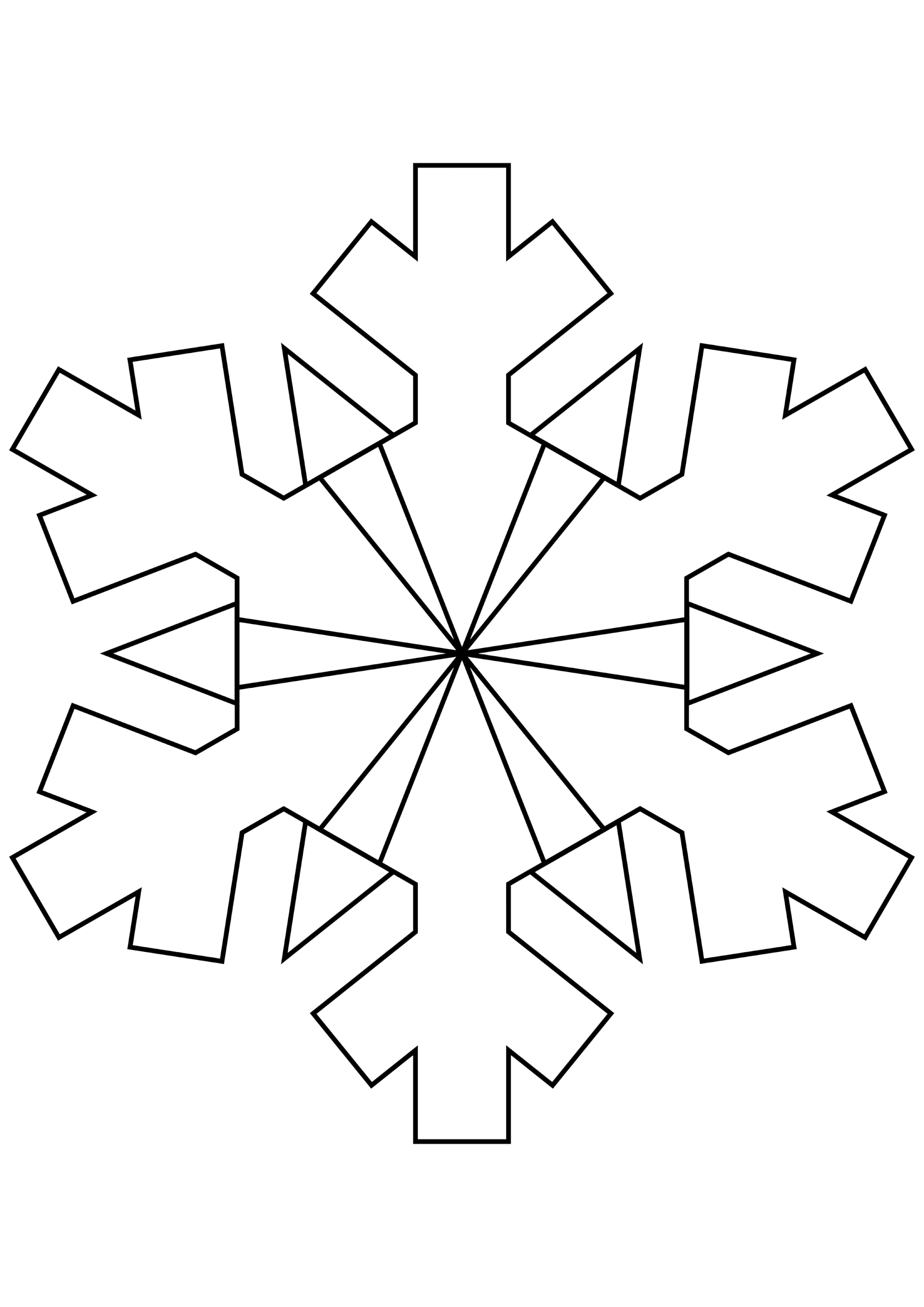 Шаблон для вырезания Снежинка для дизайна