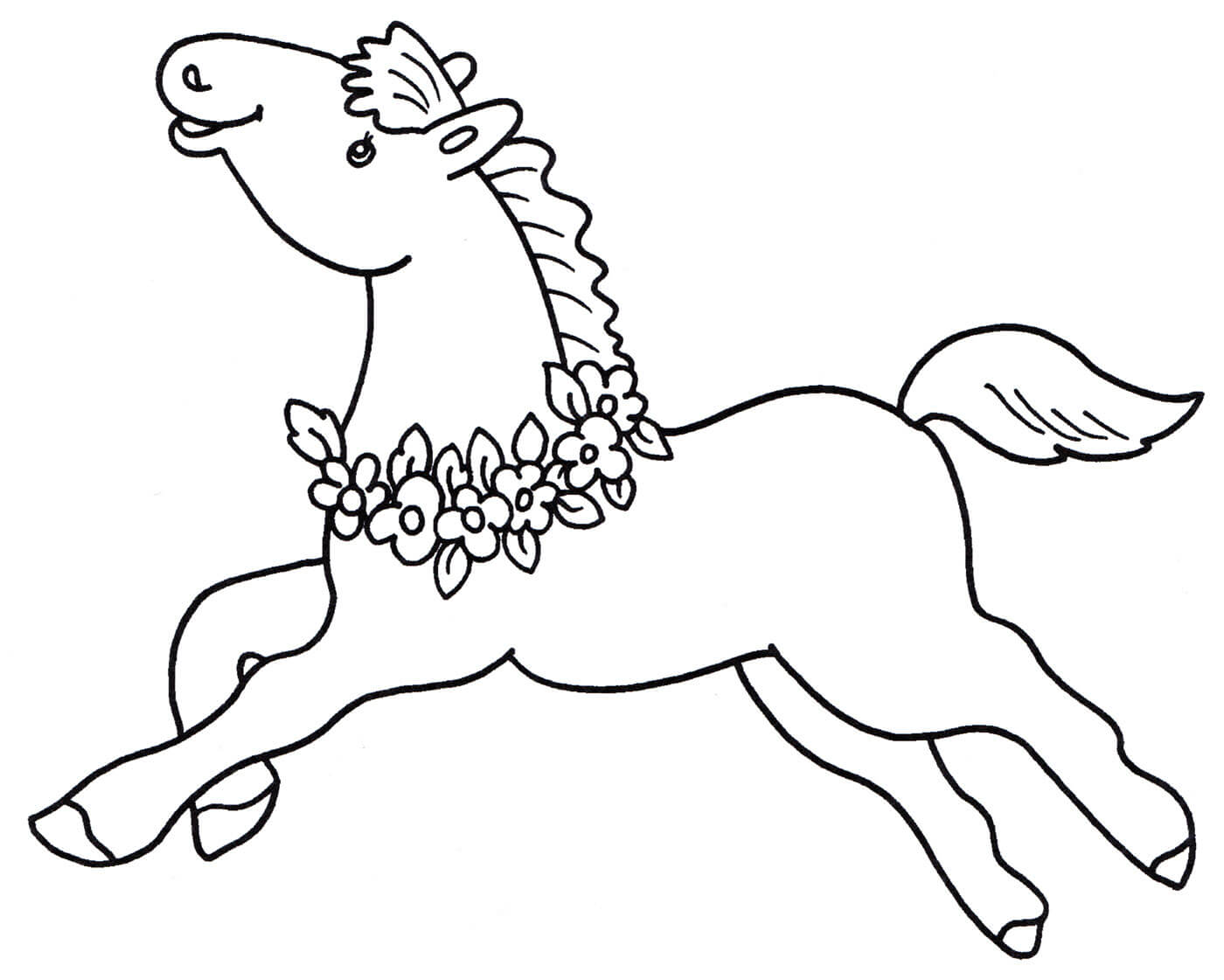 Раскраска Веселая лошадка