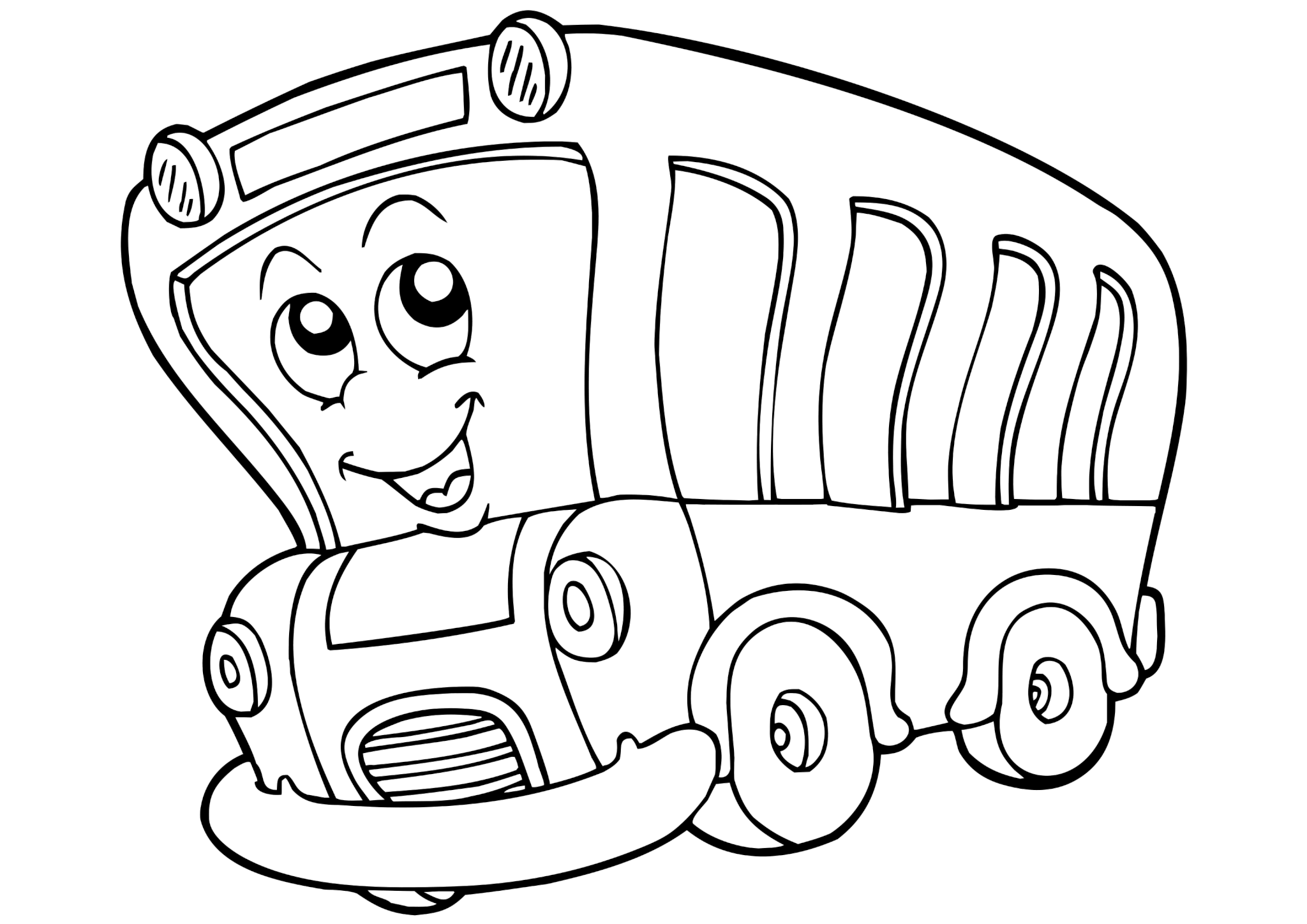 Раскраска Весёлый автобус