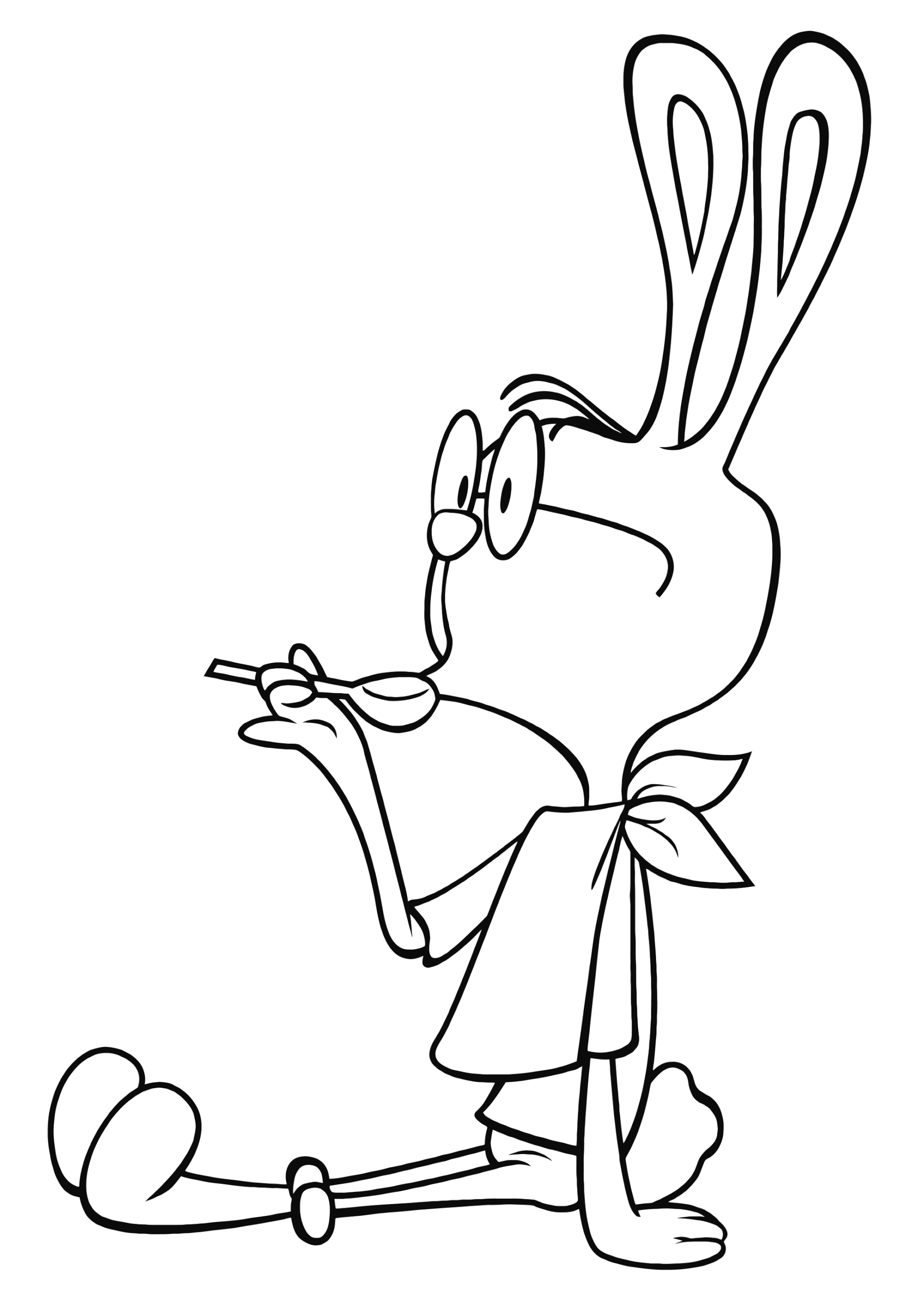 Раскраска Кролик кушает мёд