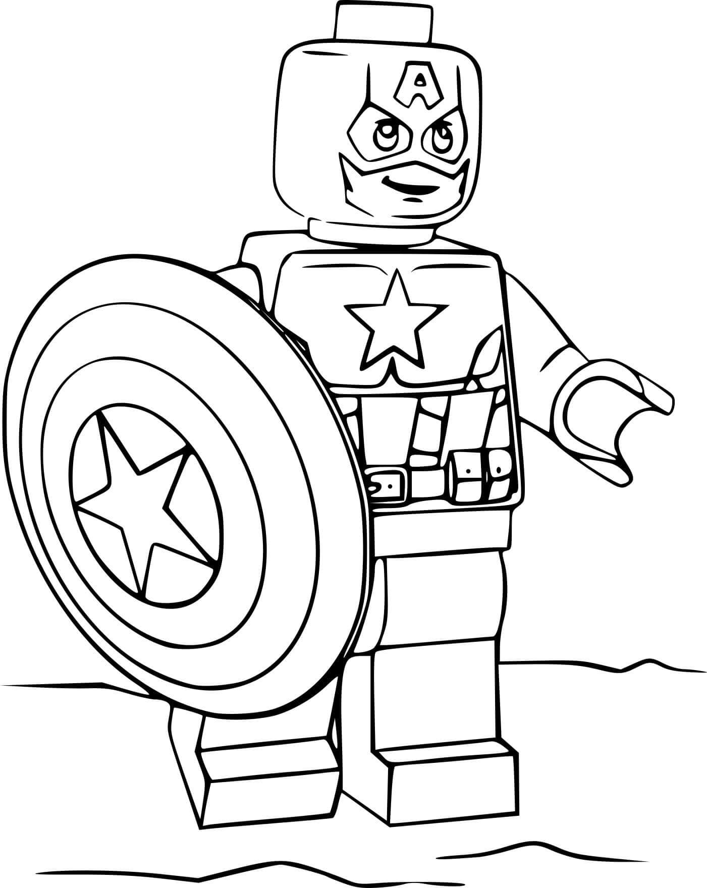 Раскраска Lego – Капитан Америка