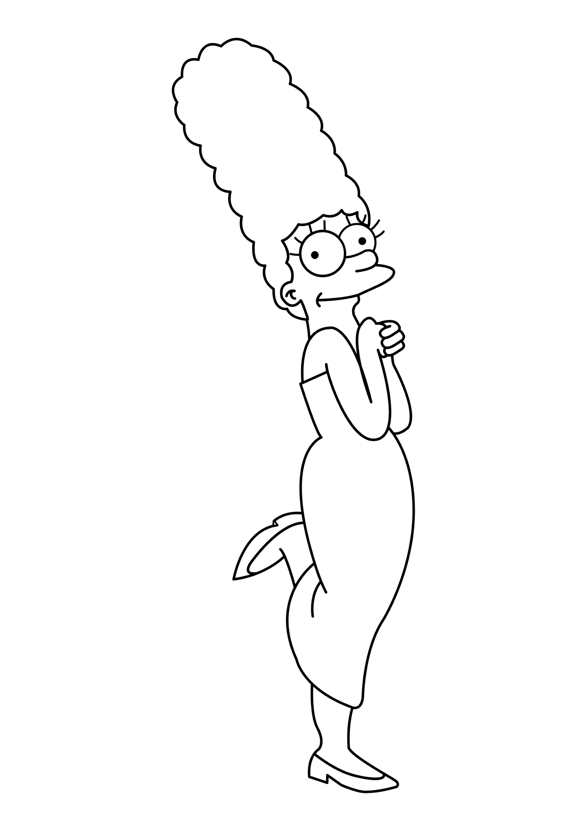 Мардж симпсон рисунок карандашом
