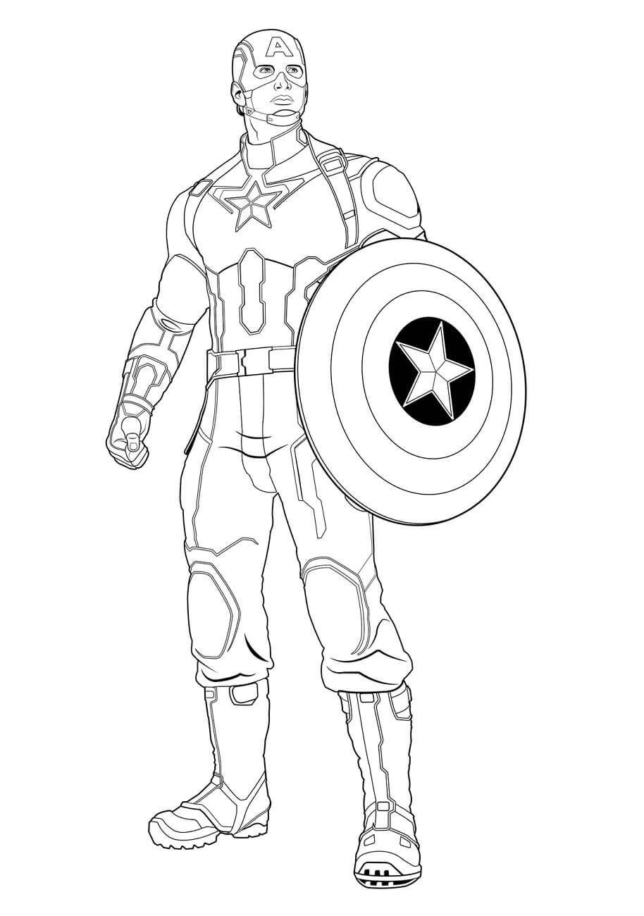 Раскраска Marvel Капитан Америка