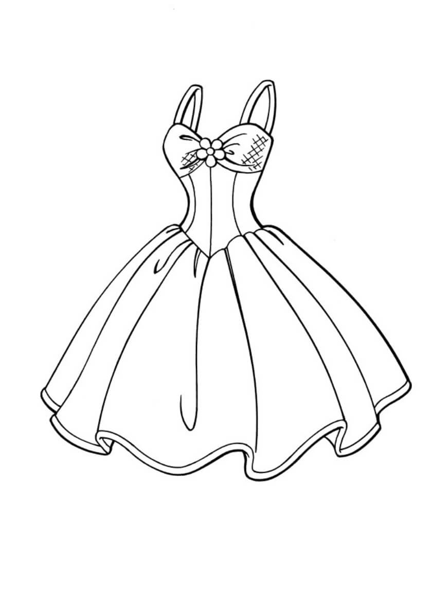 Раскраска Платье Барби