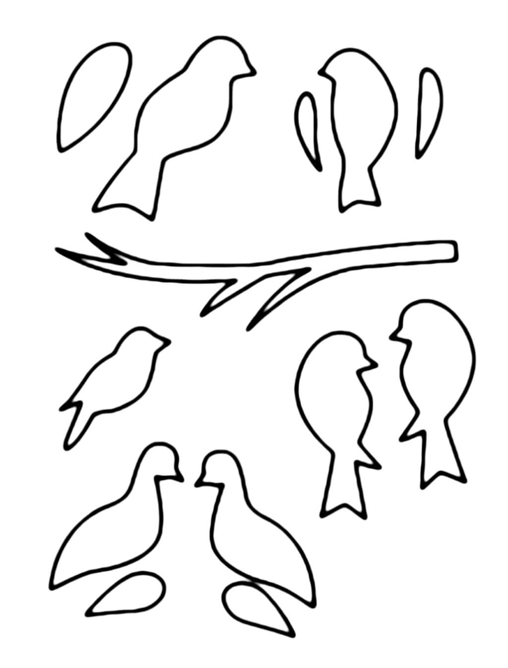 Трафареты птиц для вырезания из бумаги шаблоны