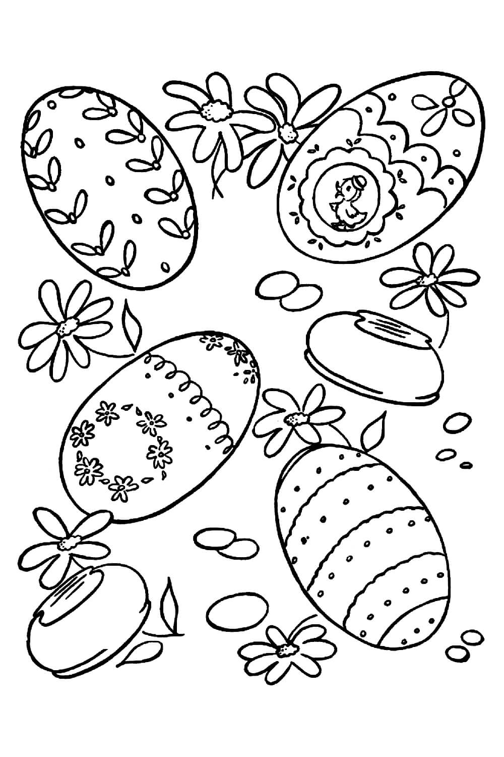 Раскраска Расписные пасхальные яйца
