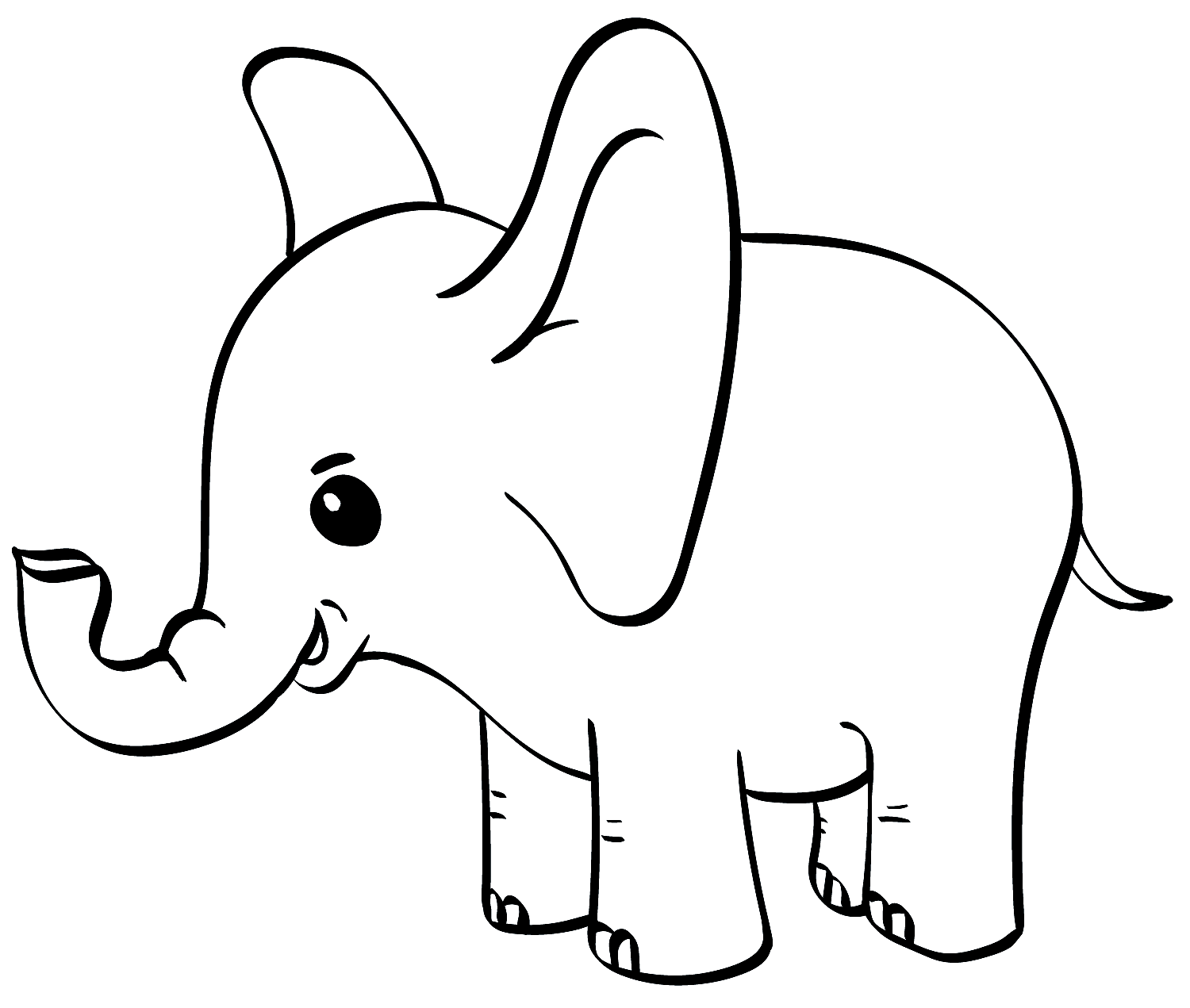 Раскраска Слонёнок с большими ушами