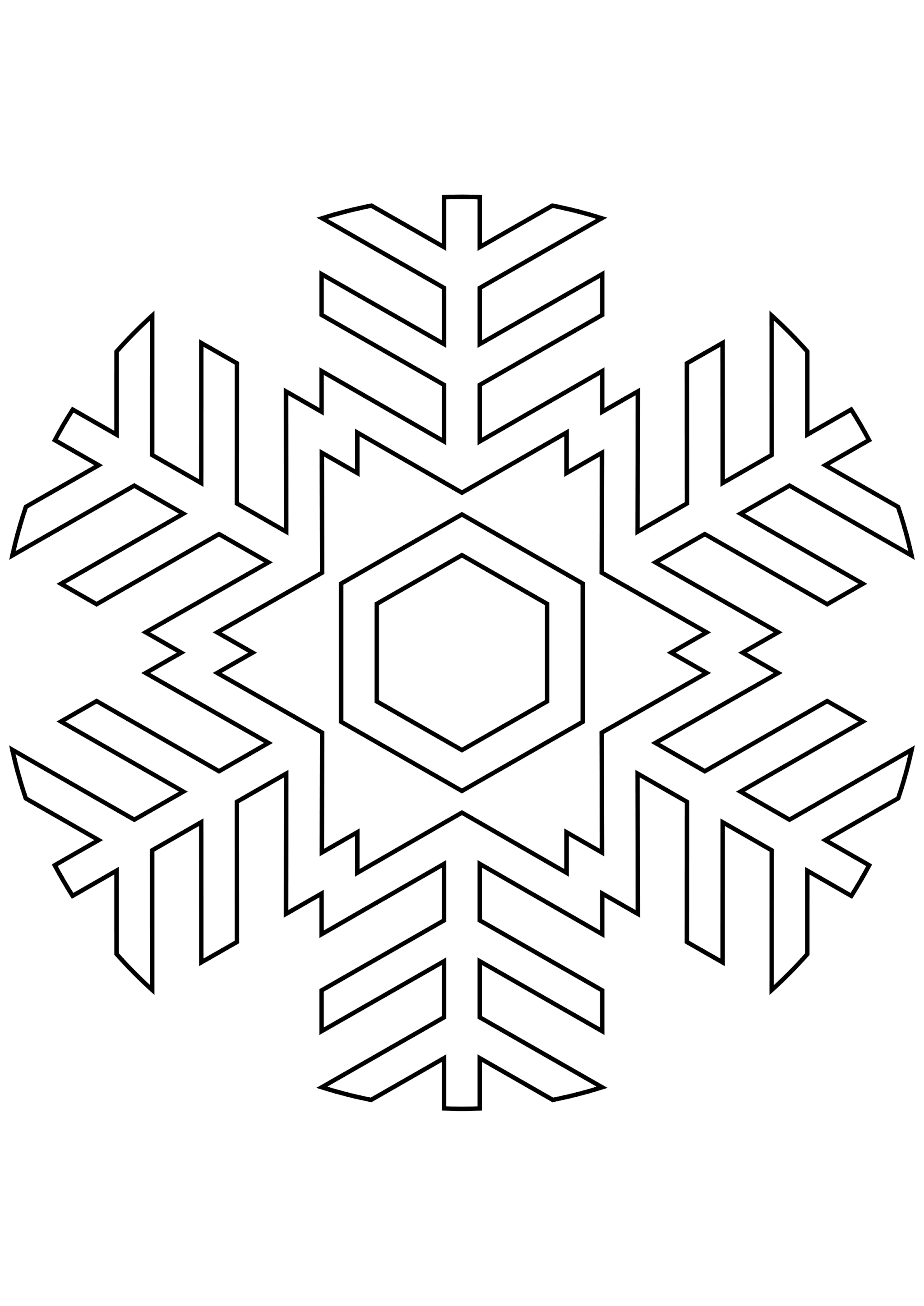 Шаблон для вырезания Снежинка круглой формы
