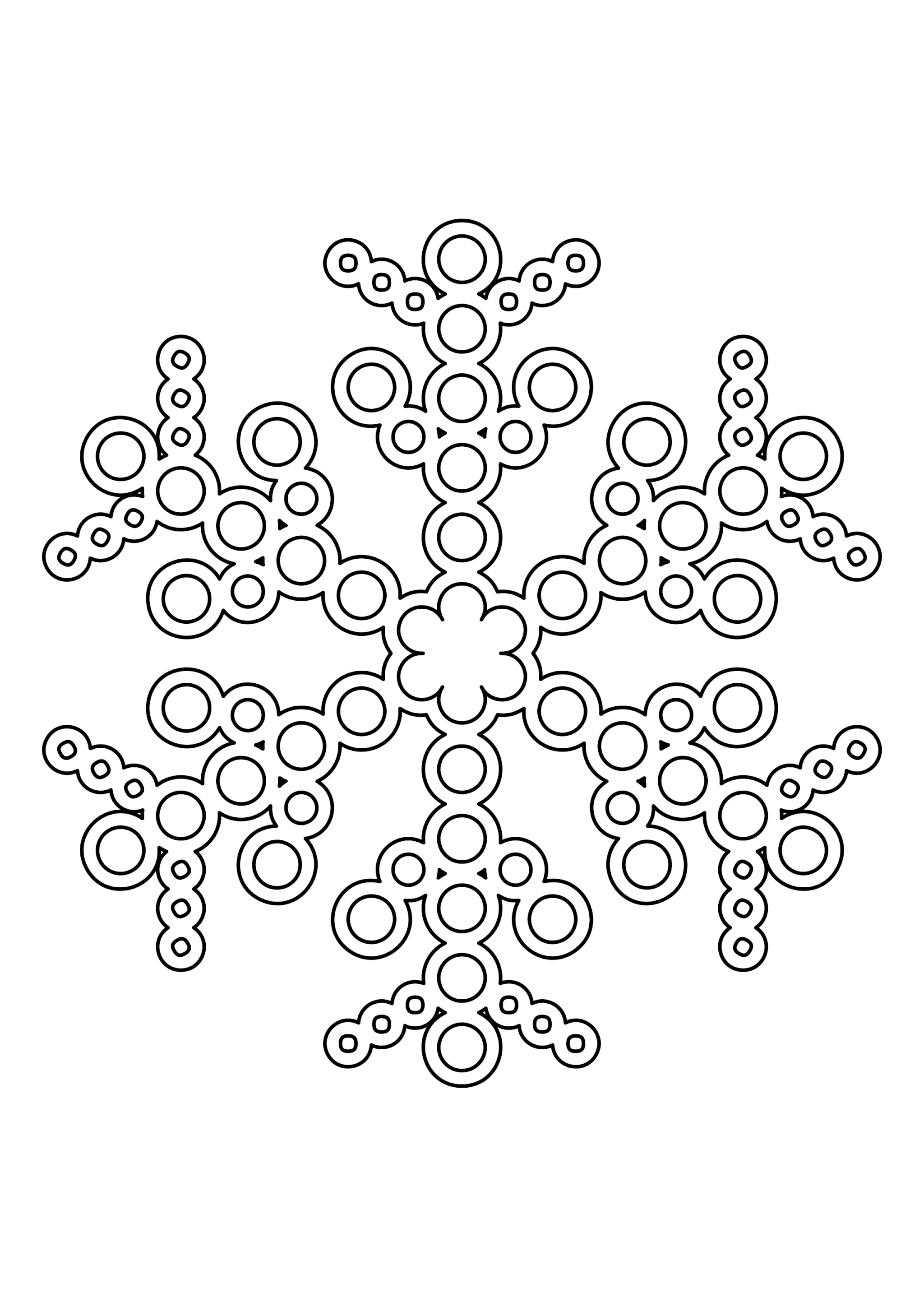 Шаблон для вырезания Снежинка мозаика