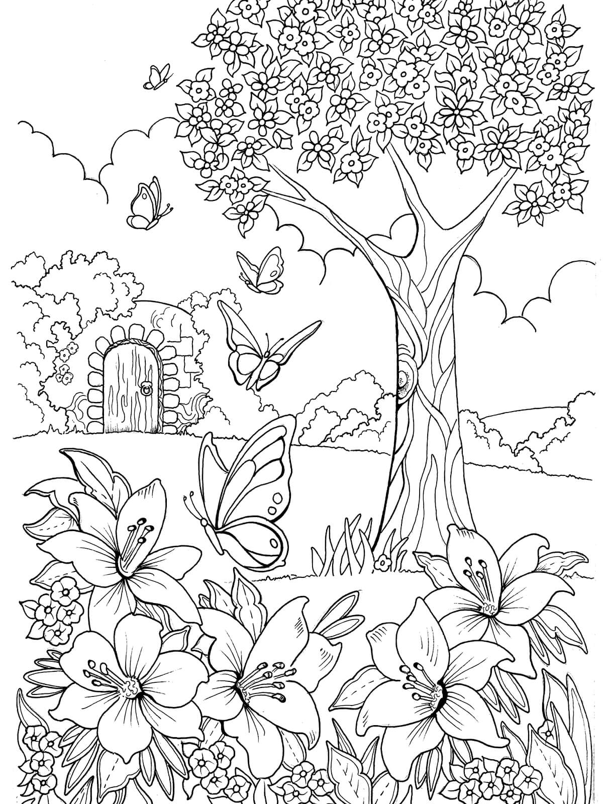 Раскраска «Весенний лес»
